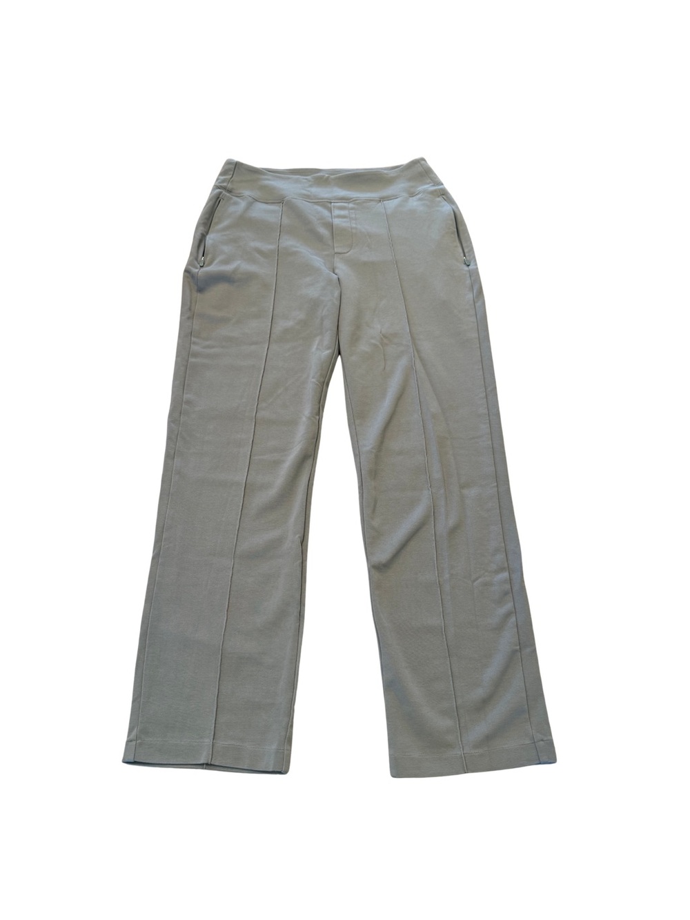 Athleta Wide-Leg Ponte Pants in Light Gray/Green